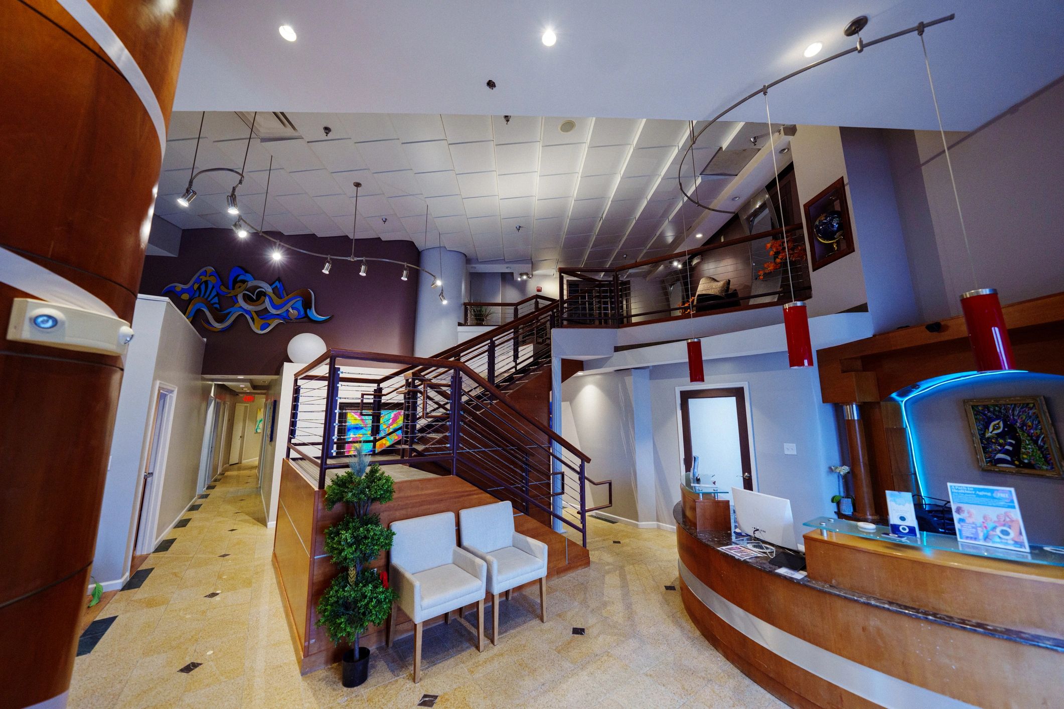 Serene wellness clinic reception area